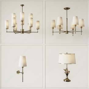 美式灯具组合3D模型下载